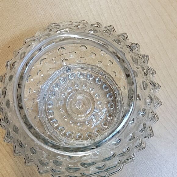 VINTAGE MCM HALLWAY LIGHT FIXTURE GLOBE SHADE CLEAR HOBNAIL HOLLYWOOD REGENCY - Picture 6 of 6